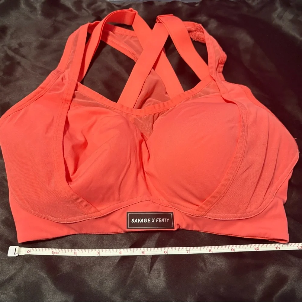 Sale! Savage X Fenty Vibrant Coral Sports Bra - Picture 4 of 5